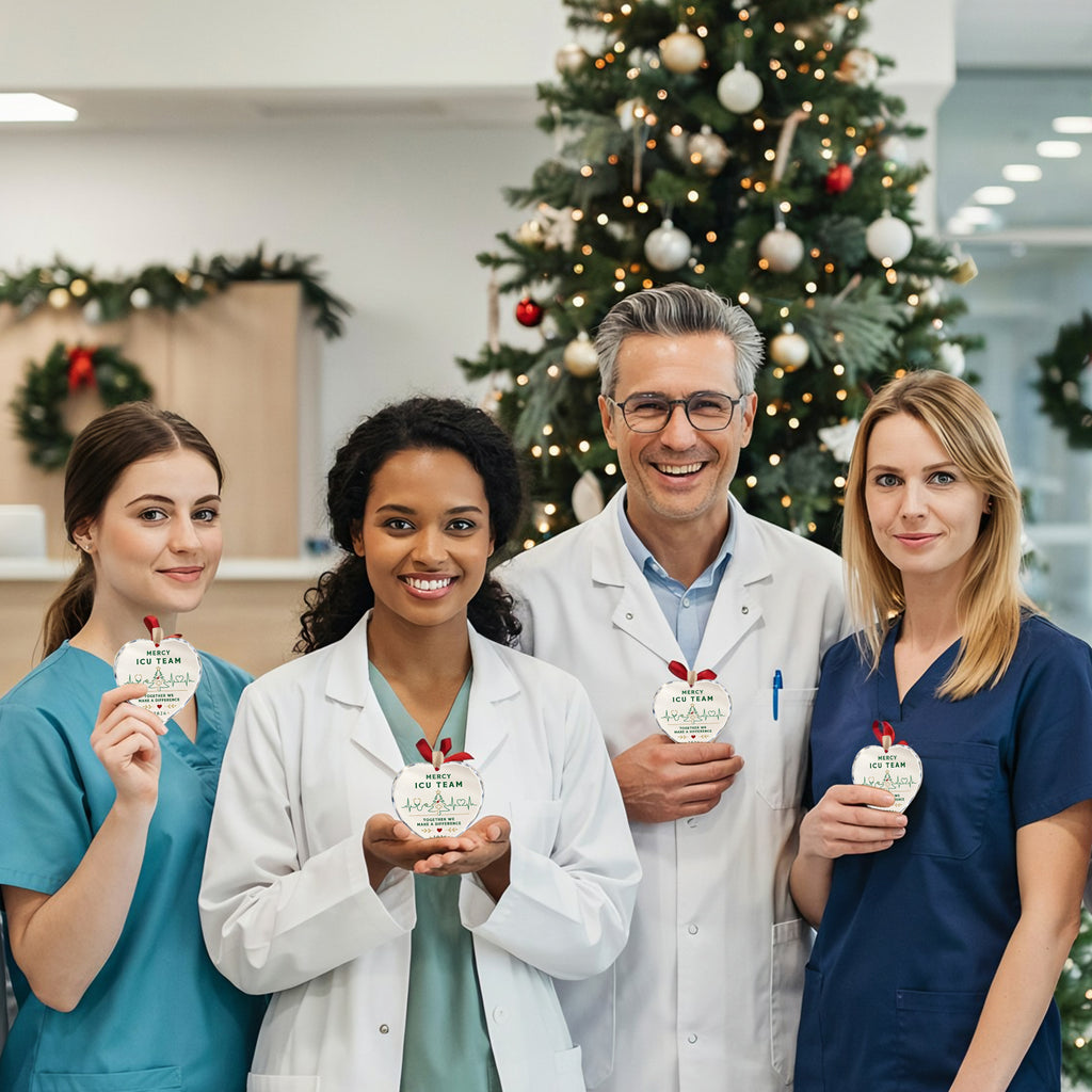 Personalized ICU Team Glass Ornament - Custom Nurse Christmas Gift 2026