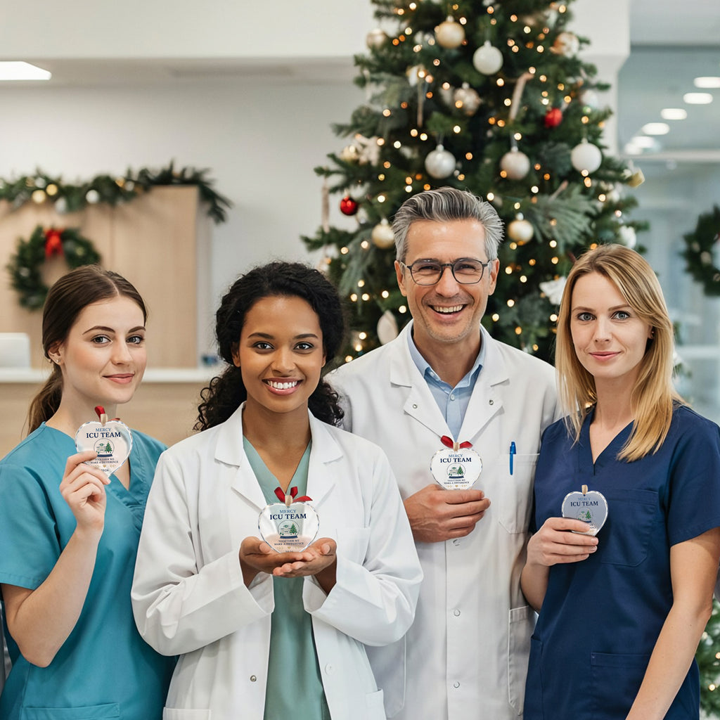 Personalized ICU Team Glass Ornament - Custom Hospital Staff Christmas Gift 2026