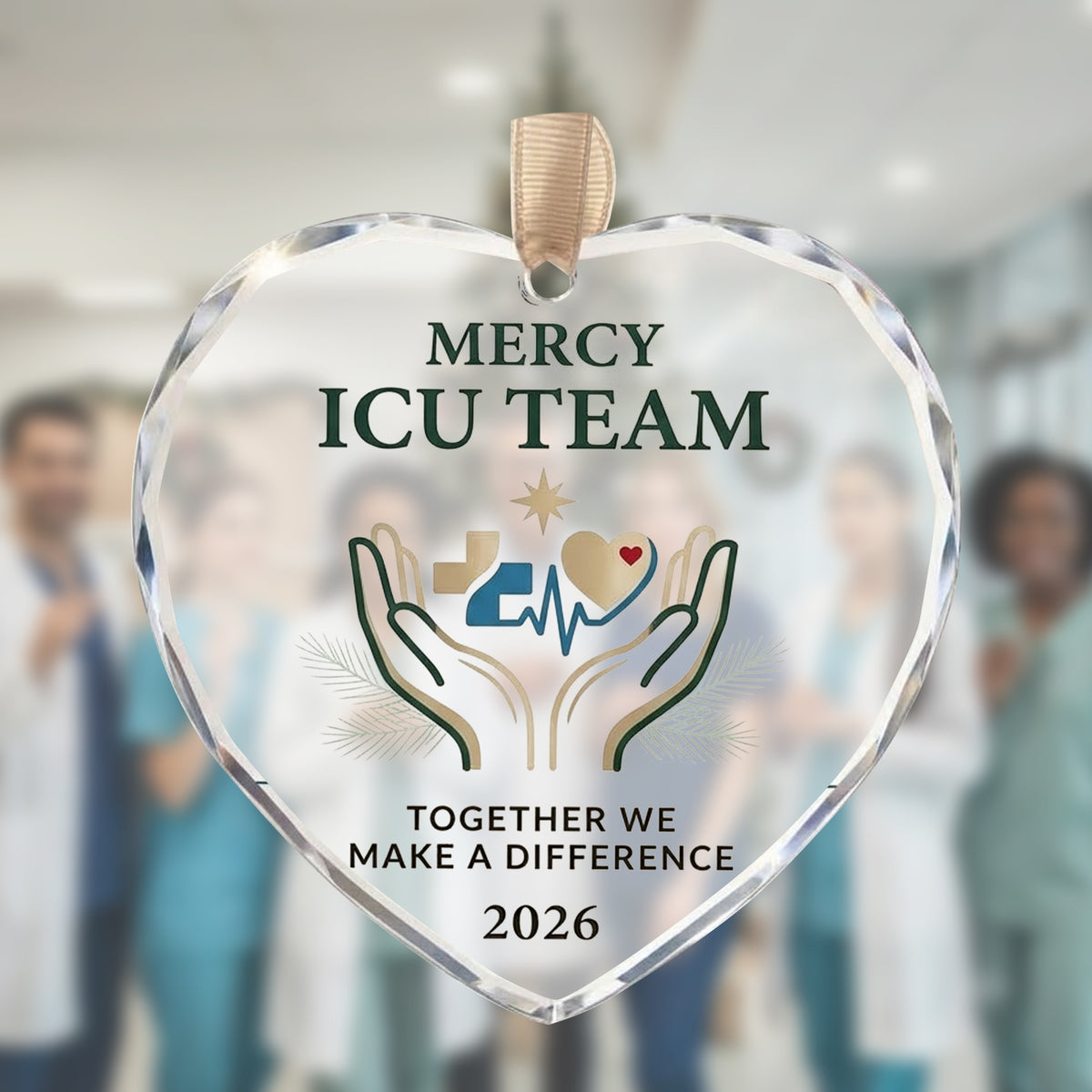 Personalized ICU Team Glass Ornament - Custom Healthcare Appreciation Christmas Gift 2026