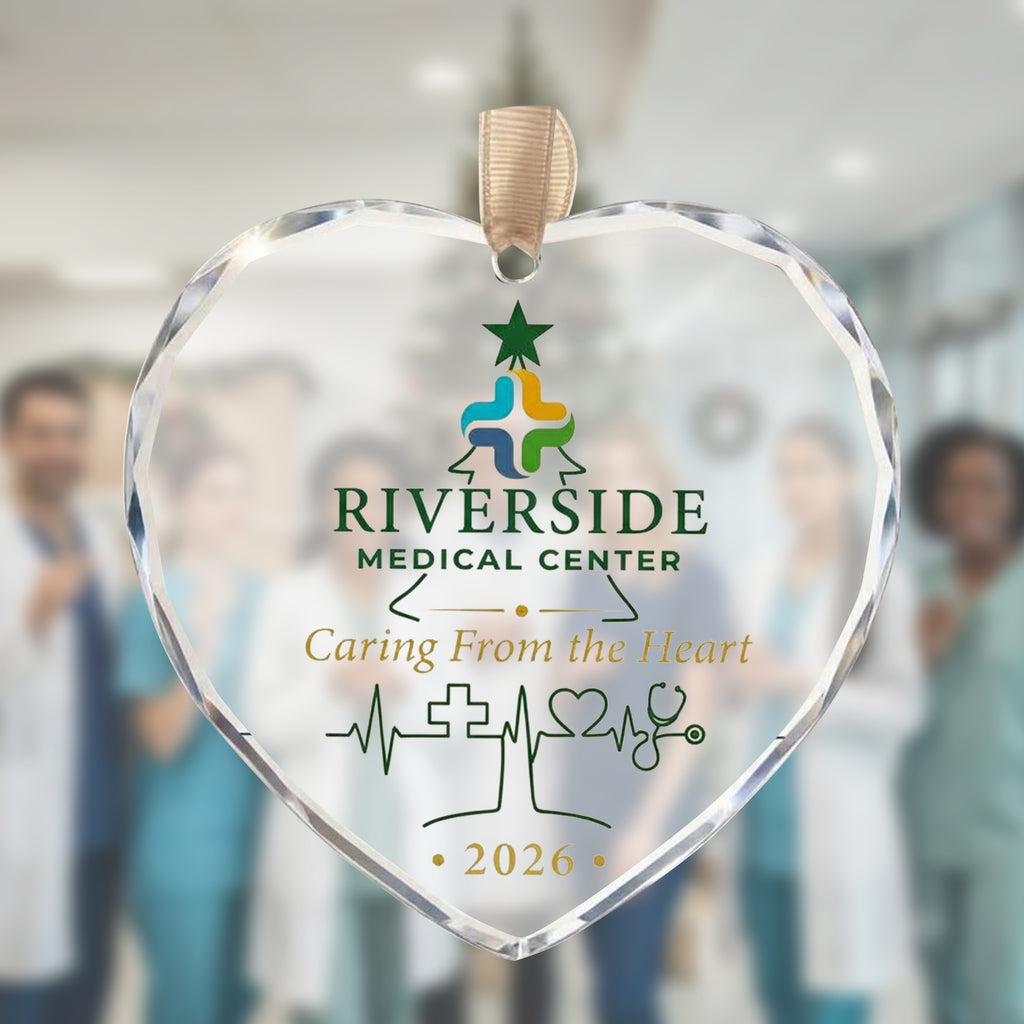 Personalized Christmas Tree Glass Ornament - Healthcare Team Gift 2026