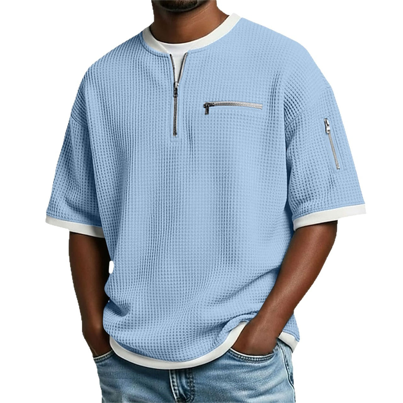 Men's Casual Polo Shirt - Breathable, Loose-Fit, Short-Sleeve Polyester for Everyday Comfort