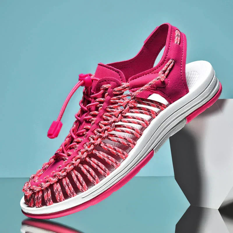 Adjustable Lace Closed Toe Mesh Sandals for Men - Summer Footwear