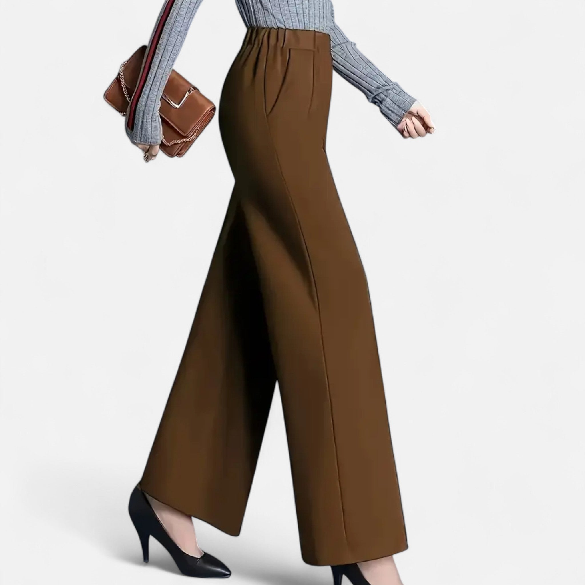 Valmonti | Women's High-Waisted Wide-Leg Pants