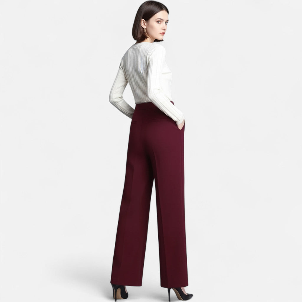 Valmonti | Women's High-Waisted Wide-Leg Pants