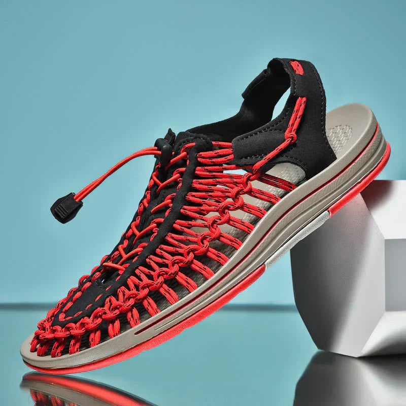 Adjustable Lace Closed Toe Mesh Sandals for Men - Summer Footwear