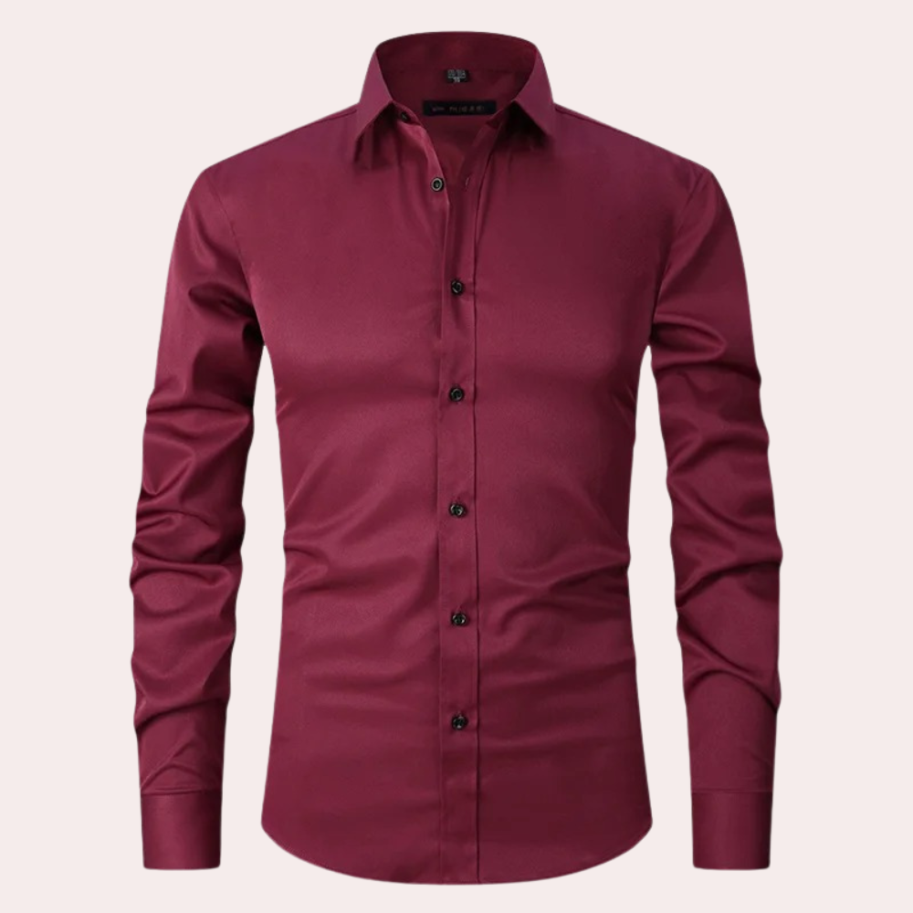 Men's Stretch Fit Shirt - Breathable, Wrinkle-Resistant, Moisture-Wicking Fabric in Various Colors