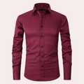 Men's Stretch Fit Shirt - Breathable, Wrinkle-Resistant, Moisture-Wicking Fabric in Various Colors