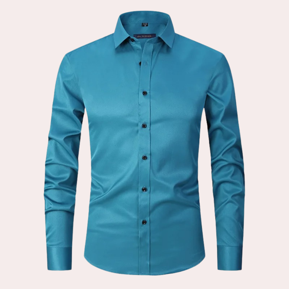 Men's Stretch Fit Shirt - Breathable, Wrinkle-Resistant, Moisture-Wicking Fabric in Various Colors