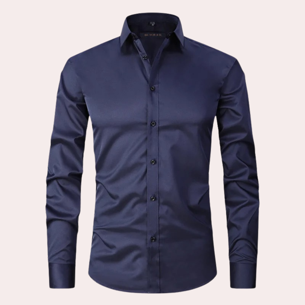 Men's Stretch Fit Shirt - Breathable, Wrinkle-Resistant, Moisture-Wicking Fabric in Various Colors