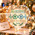 Personalized Healthcare Heartbeat Glass Ornament - Medical Team Gift 2026