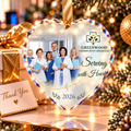 Healthcare Staff Appreciation Glass Ornament - Serving With Heart 2026