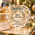 Personalized ICU Team Glass Ornament - Custom Healthcare Team Christmas Gift 2026