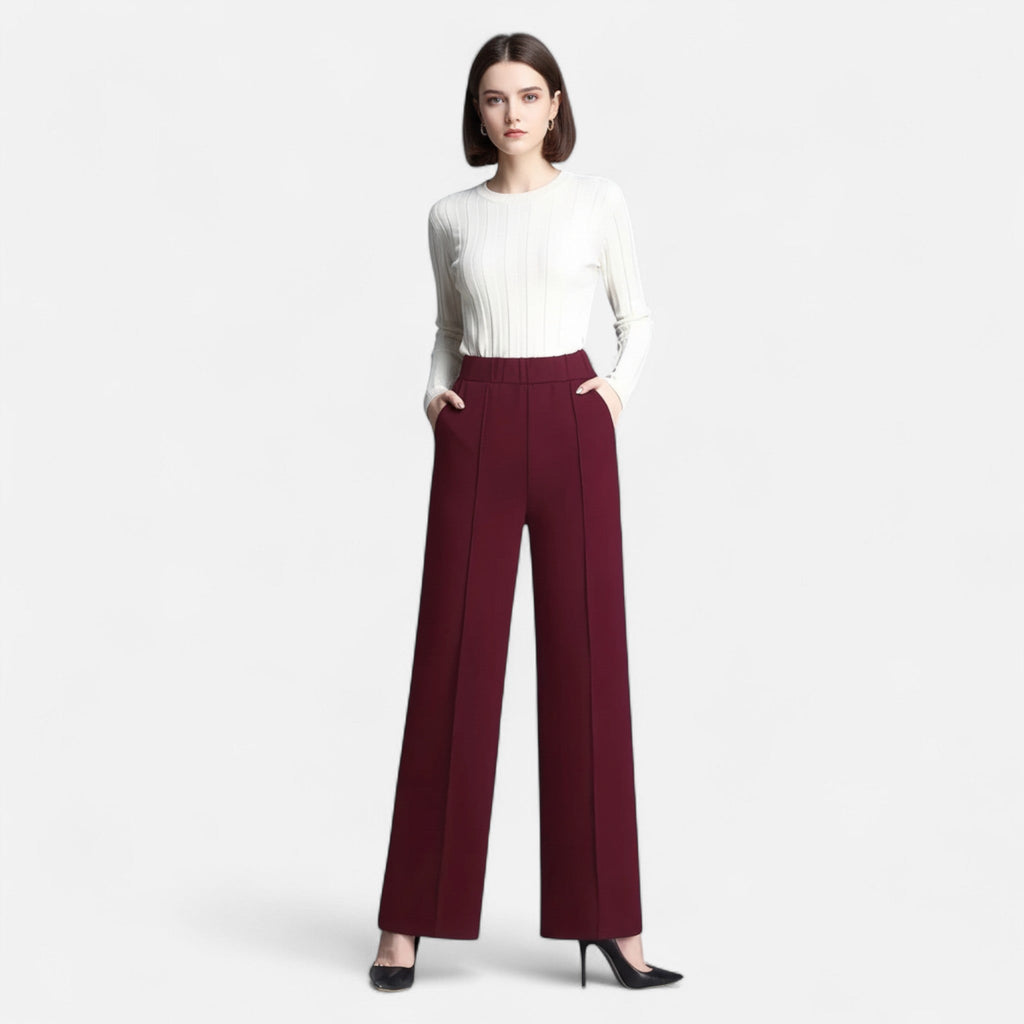 Valmonti | Women's High-Waisted Wide-Leg Pants