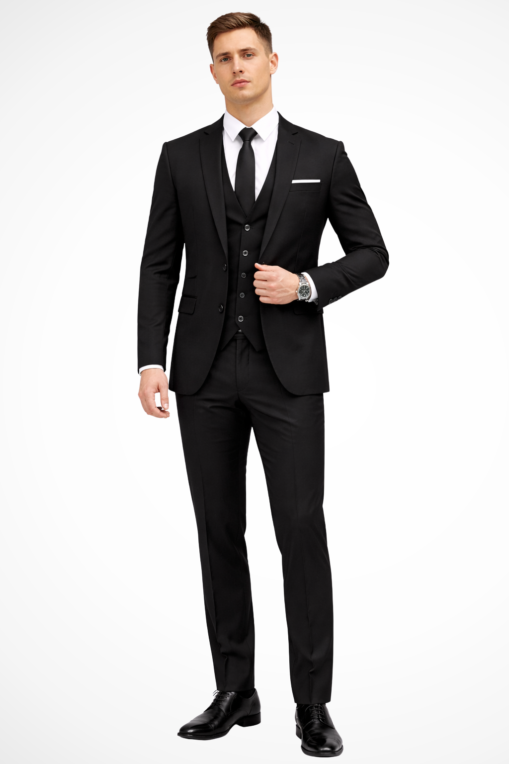 Dominic | Men Slim Fit Notch Lapel 3 Piece Wedding Guest Suit