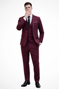 Dominic | Men Slim Fit Notch Lapel 3 Piece Wedding Guest Suit