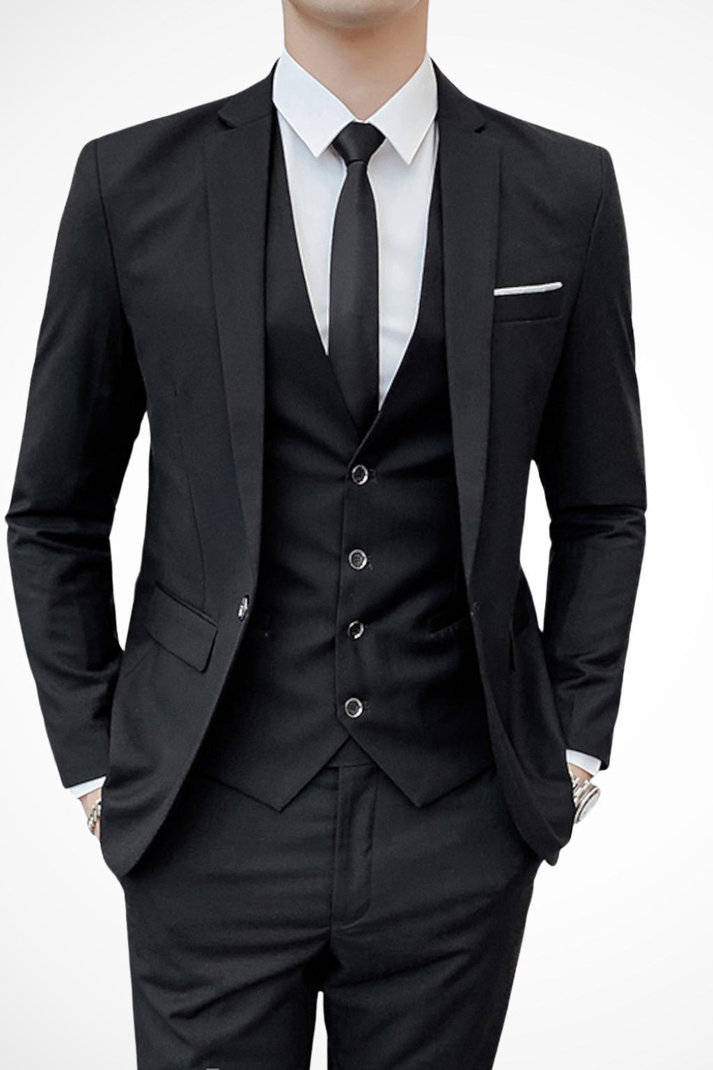 Dominic | Men Slim Fit Notch Lapel 3 Piece Wedding Guest Suit