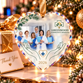 Personalized Medical Team Photo Glass Ornament - Serving With Heart 2026