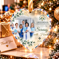 Hospital Team Appreciation Glass Ornament - Serving With Heart 2026