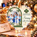 Custom Medical Staff Photo Glass Ornament - Serving With Heart 2026