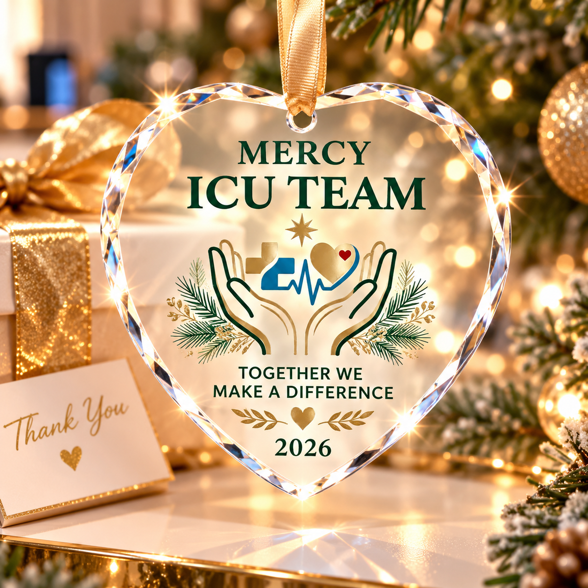 Personalized ICU Team Glass Ornament - Custom Healthcare Appreciation Christmas Gift 2026
