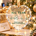 Personalized ICU Team Glass Ornament - Custom Nurse & Medical Staff Christmas Gift 2026