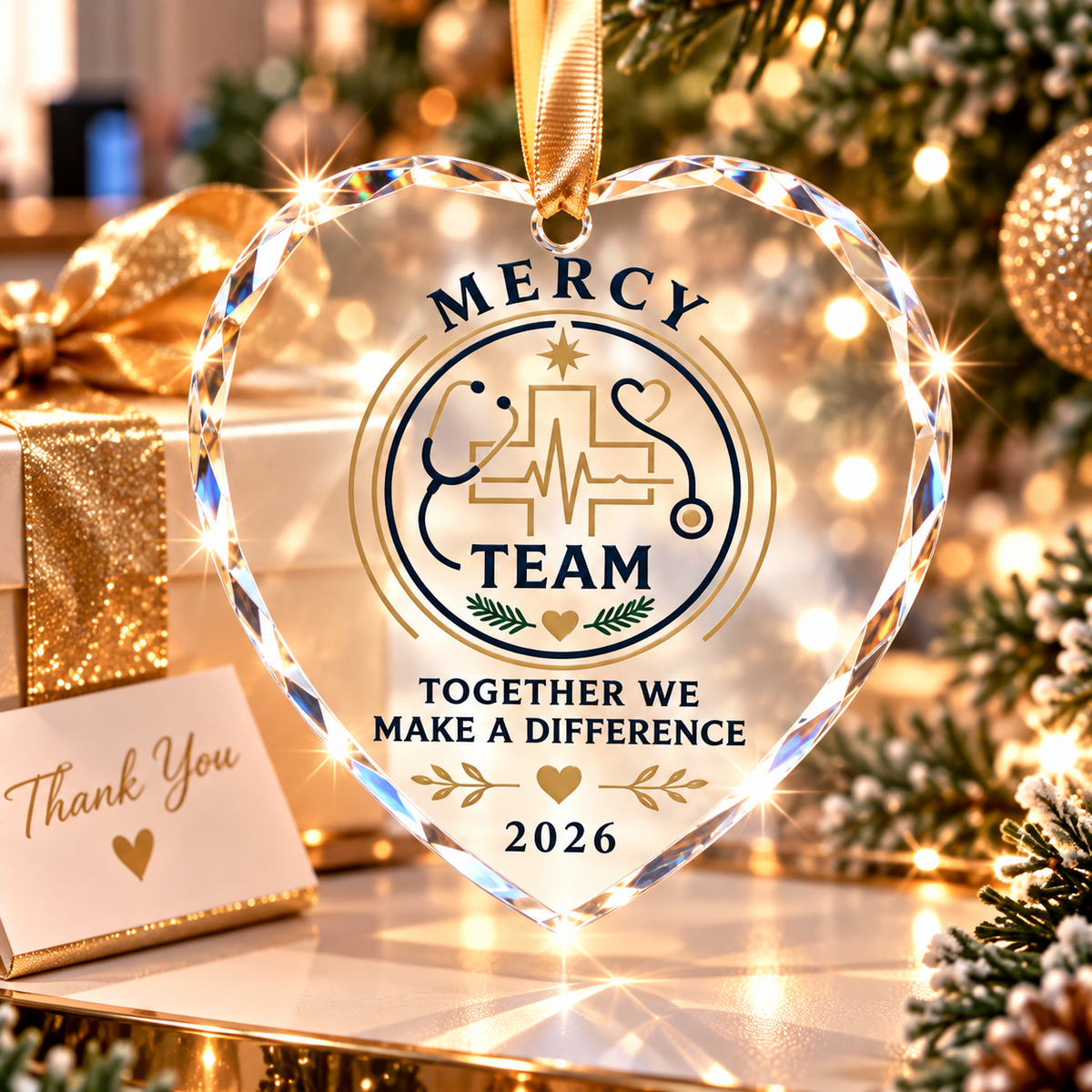 Personalized Medical Team Glass Ornament - Custom Healthcare Staff Christmas Gift 2026