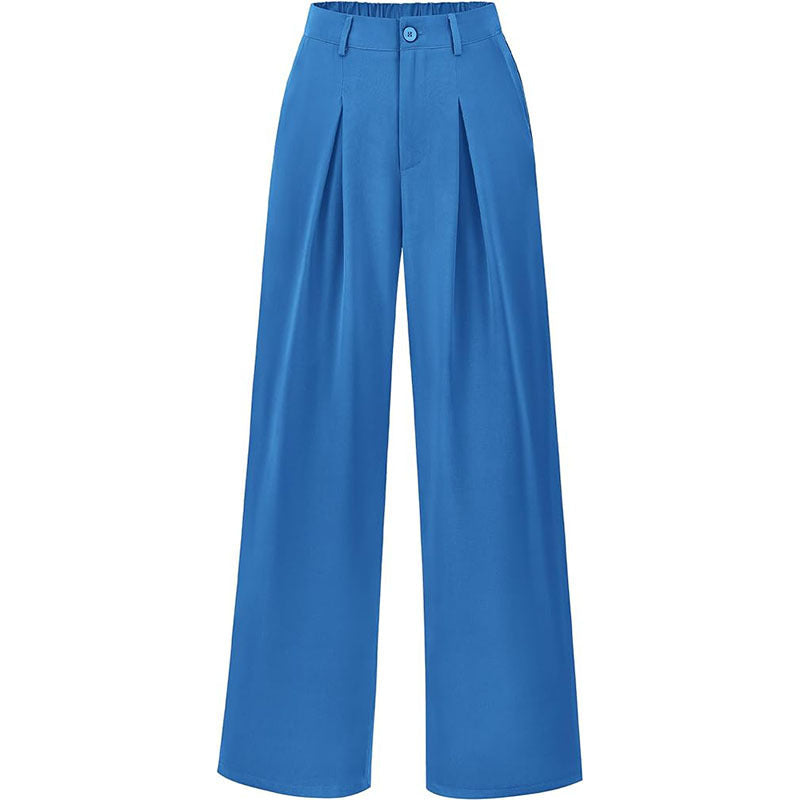 Effortlessly Chic High-Waisted Pleated Wide-Leg Trousers