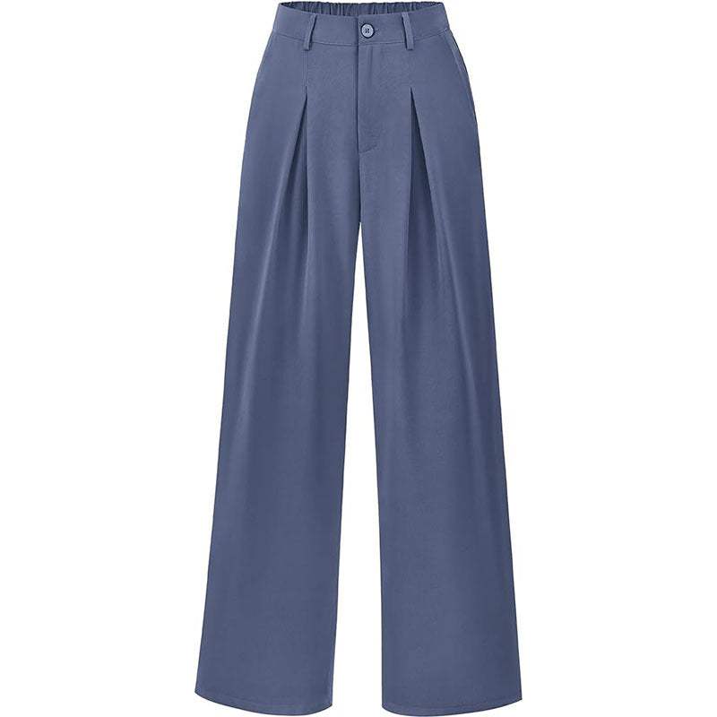 Effortlessly Chic High-Waisted Pleated Wide-Leg Trousers