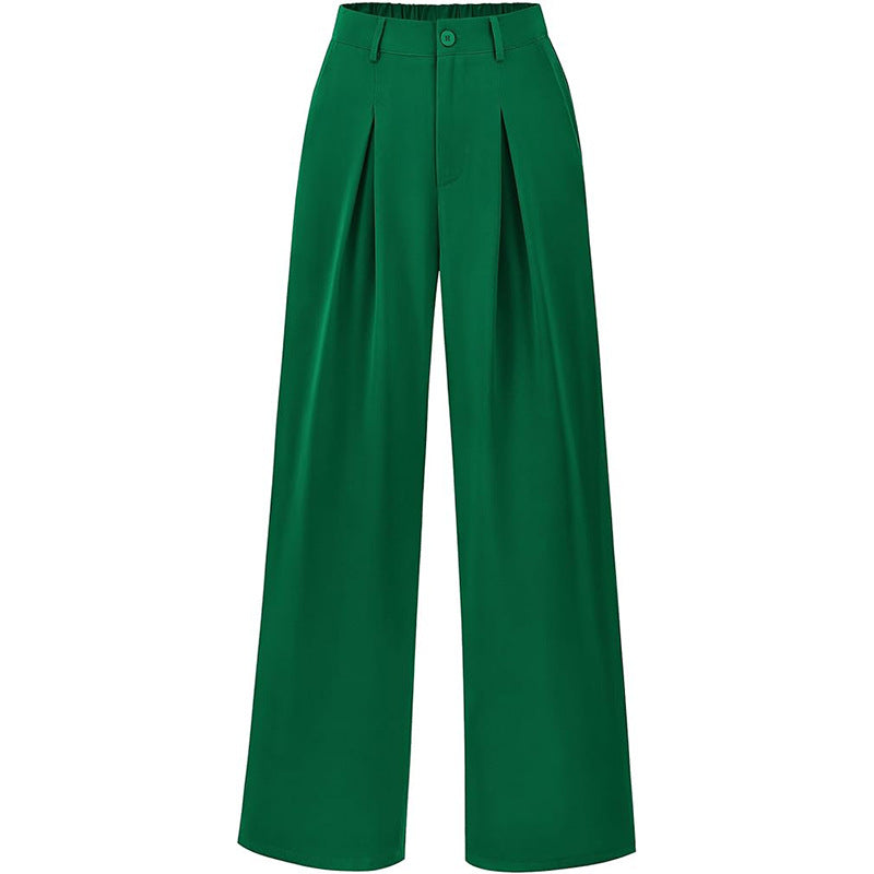Effortlessly Chic High-Waisted Pleated Wide-Leg Trousers