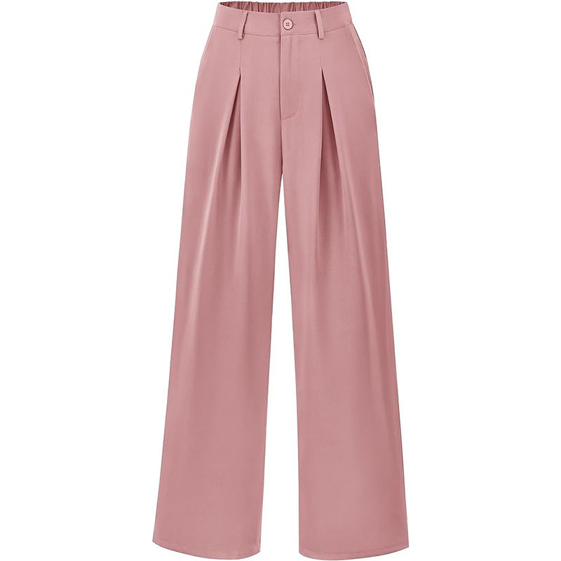 Effortlessly Chic High-Waisted Pleated Wide-Leg Trousers