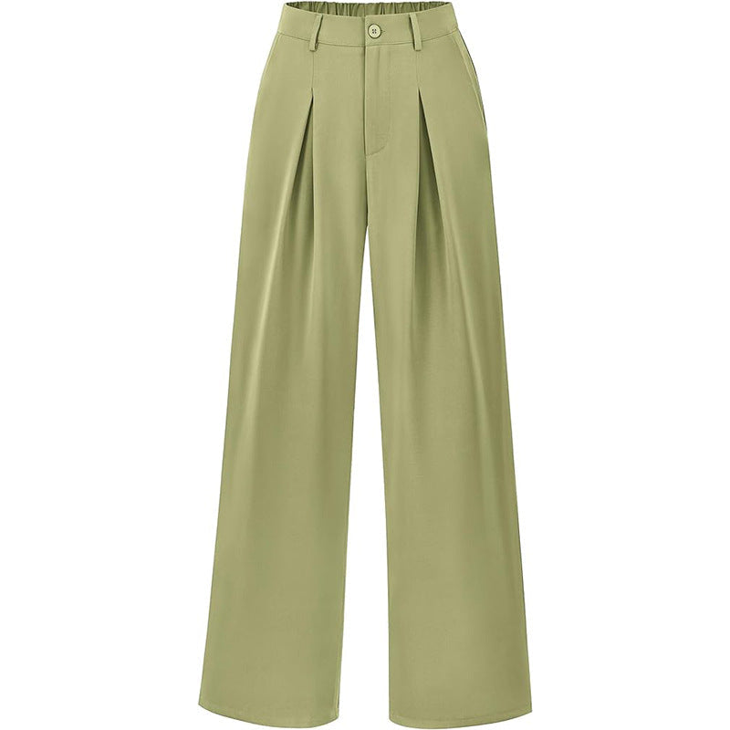 Effortlessly Chic High-Waisted Pleated Wide-Leg Trousers