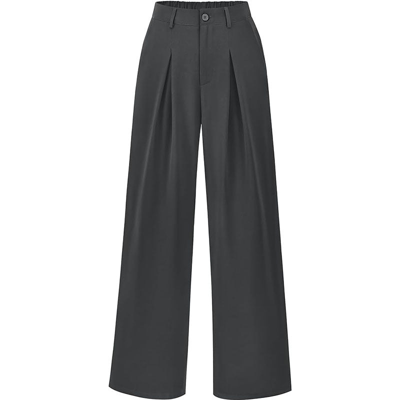 Effortlessly Chic High-Waisted Pleated Wide-Leg Trousers
