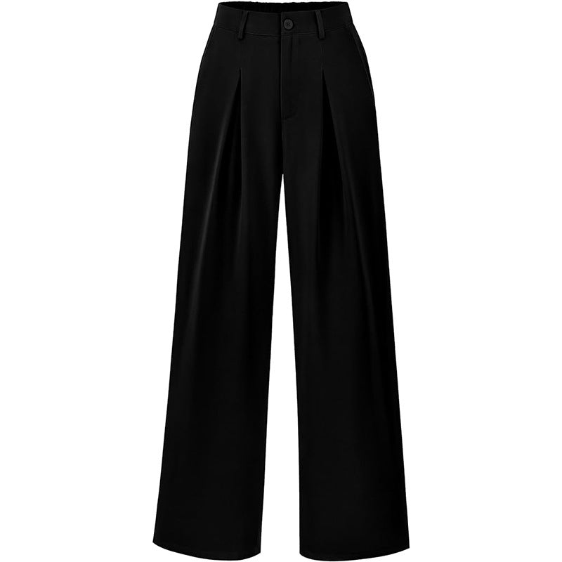 Effortlessly Chic High-Waisted Pleated Wide-Leg Trousers