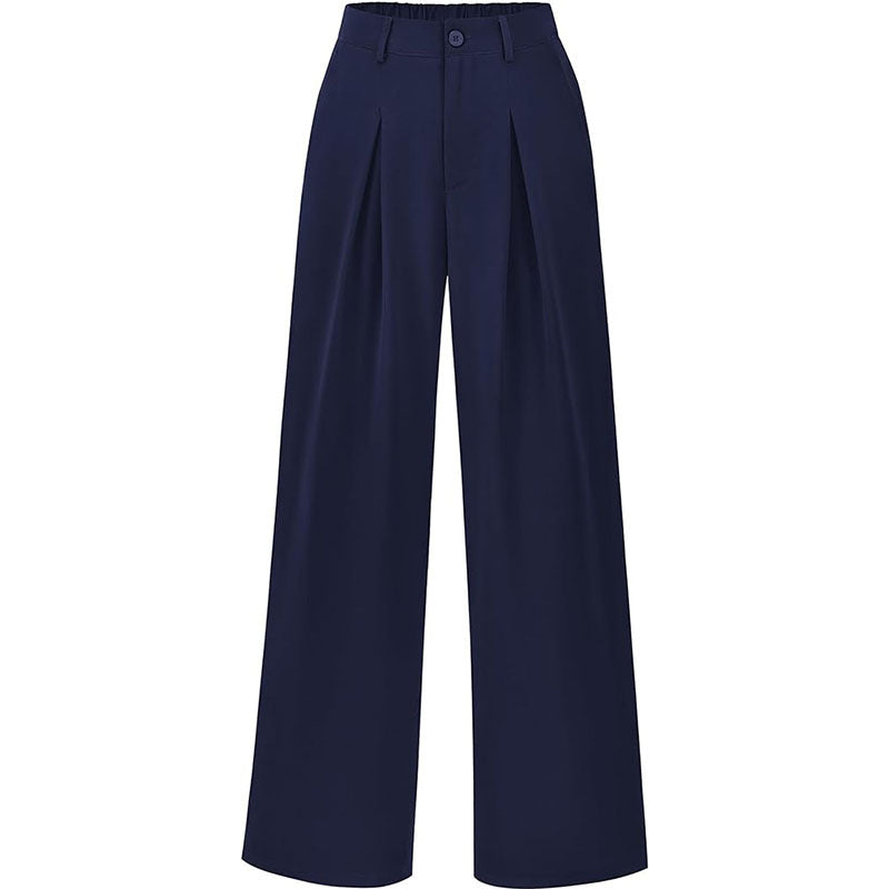 Effortlessly Chic High-Waisted Pleated Wide-Leg Trousers