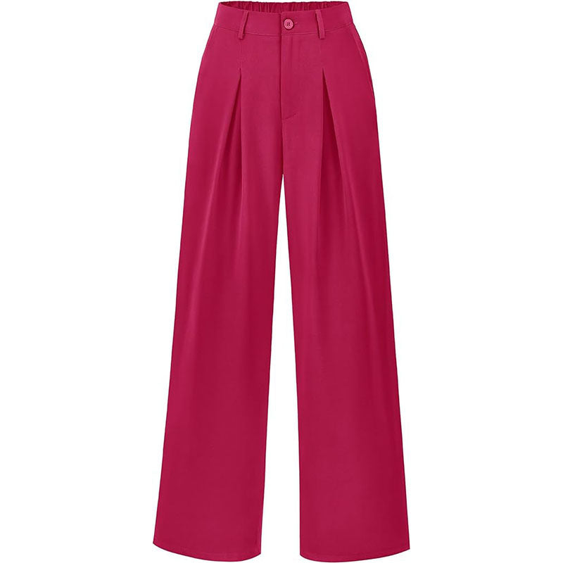 Effortlessly Chic High-Waisted Pleated Wide-Leg Trousers