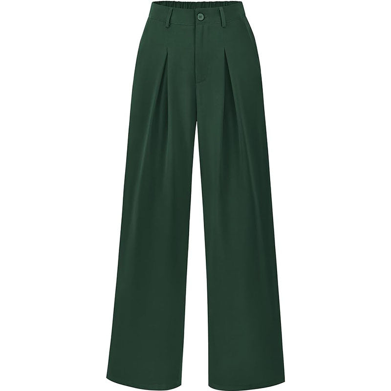 Effortlessly Chic High-Waisted Pleated Wide-Leg Trousers