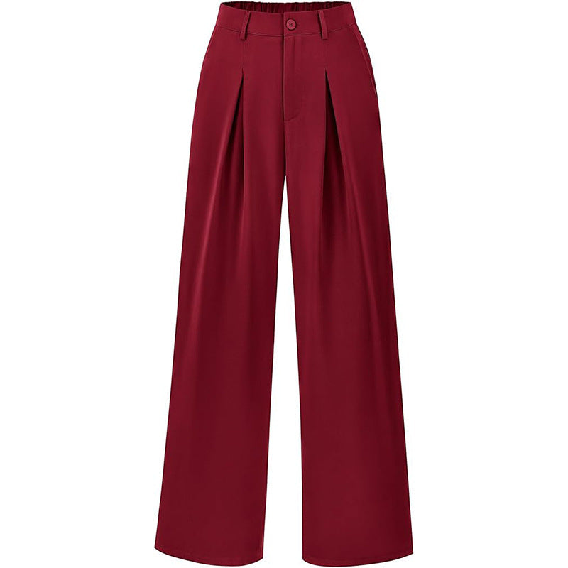 Effortlessly Chic High-Waisted Pleated Wide-Leg Trousers