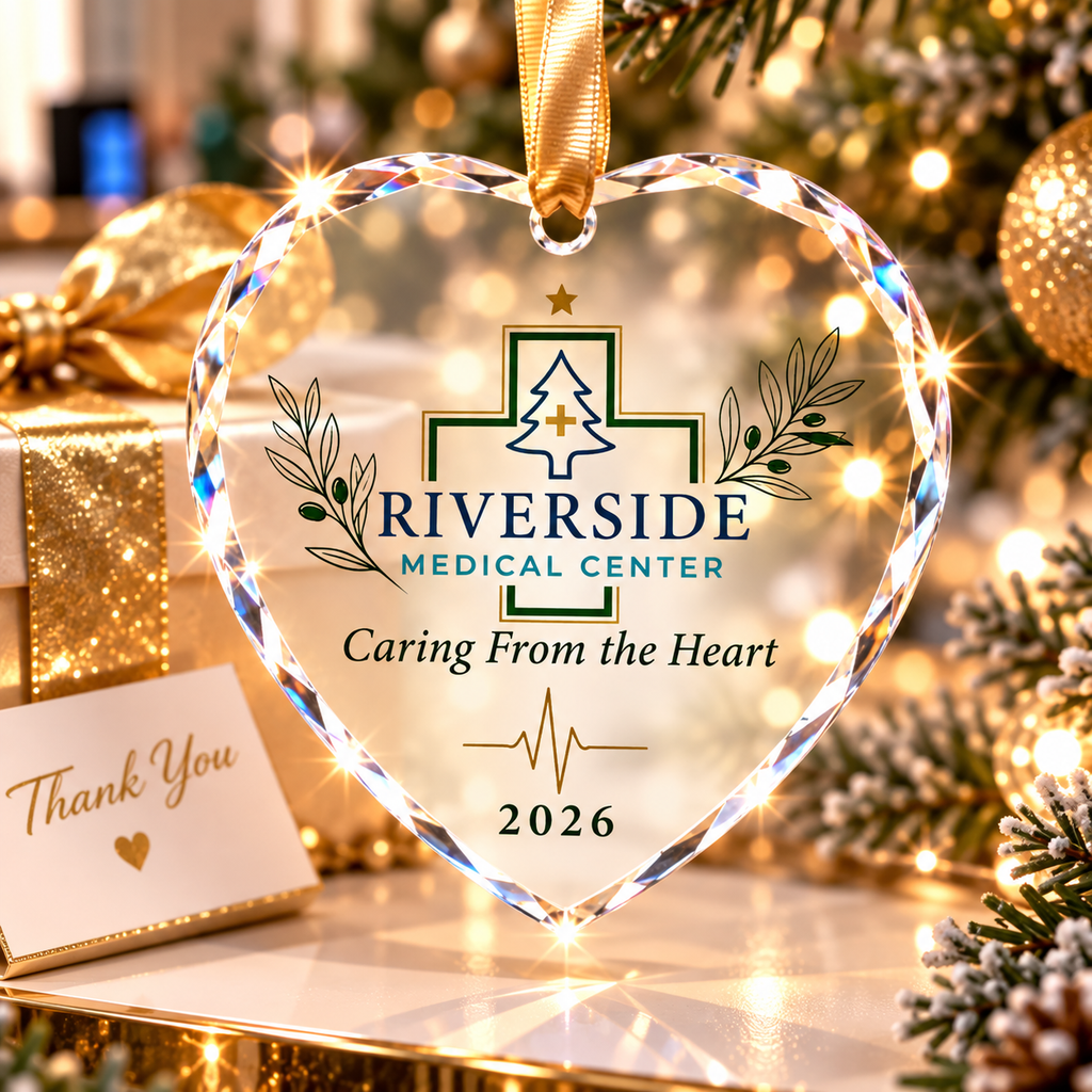 12. Personalized Riverside Glass Ornament - Healthcare Christmas Gift 2026
