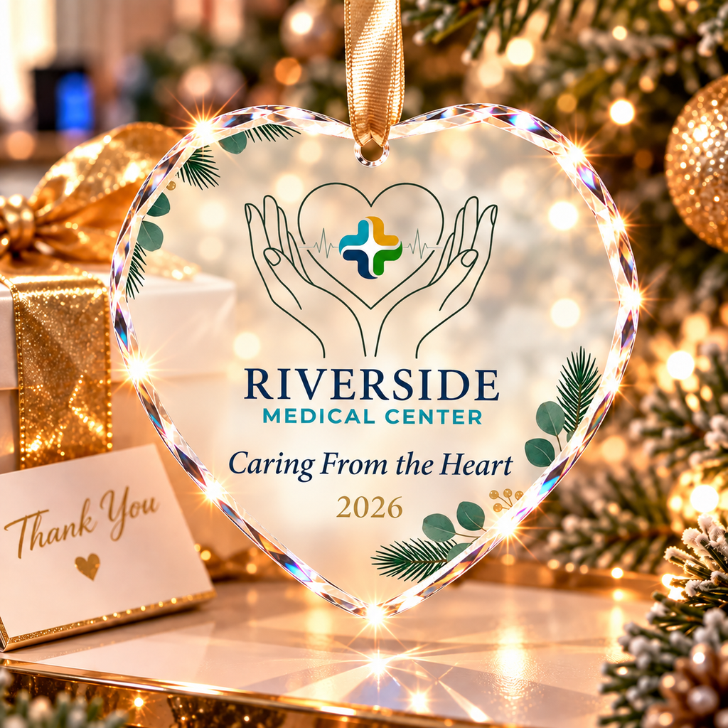 Personalized Medical Center Glass Ornament - Caring From the Heart Gift 2026