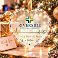 Personalized Riverside Heartbeat Glass Ornament - Healthcare Christmas Gift 2026