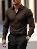 Men's Tailored Velvet Long Sleeve Shirt – Luxuriously Soft Polyester Fabric
