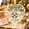 Personalized ICU Team Glass Ornament - Custom Nurse & Healthcare Team Christmas Gift 2026
