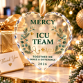 Personalized ICU Team Glass Ornament - Custom Healthcare Staff Christmas Gift 2026