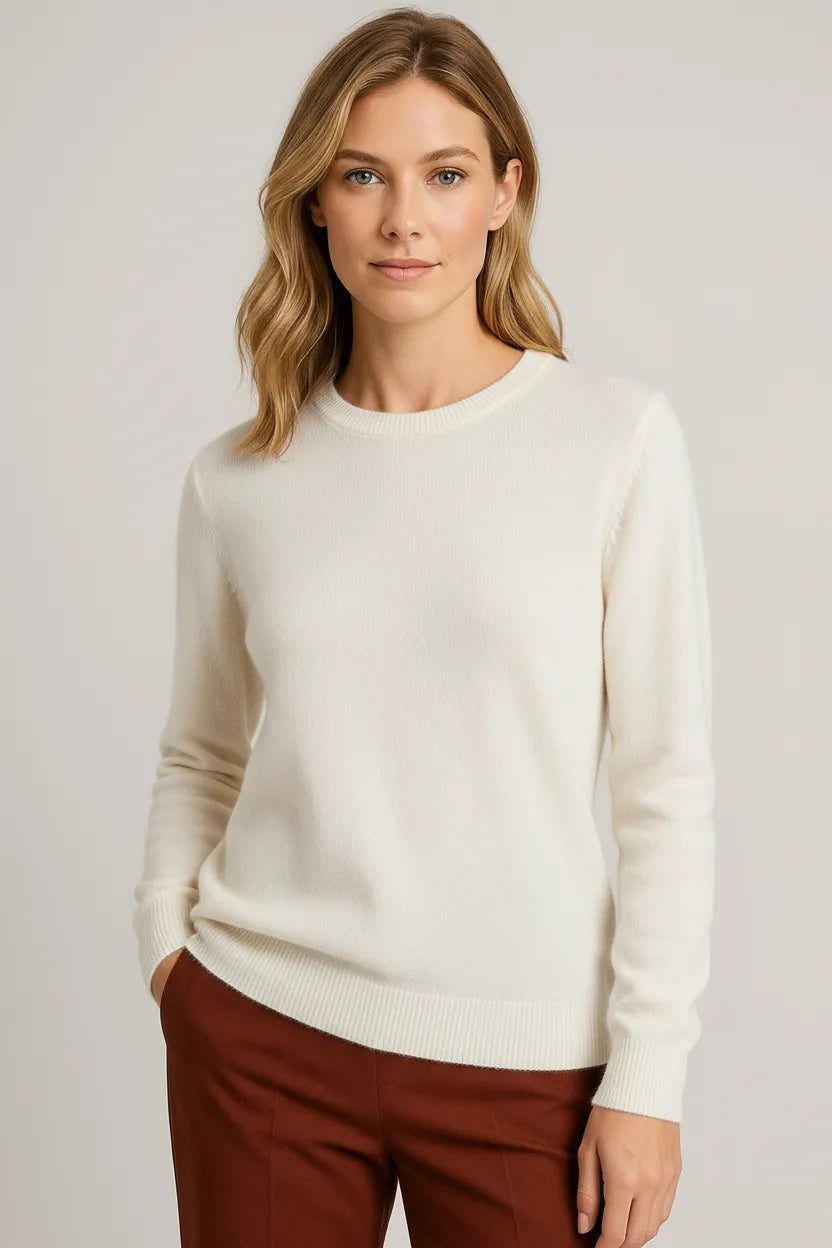 Women’s Classic Crew Neck Sweater – Soft Long Sleeve Knit