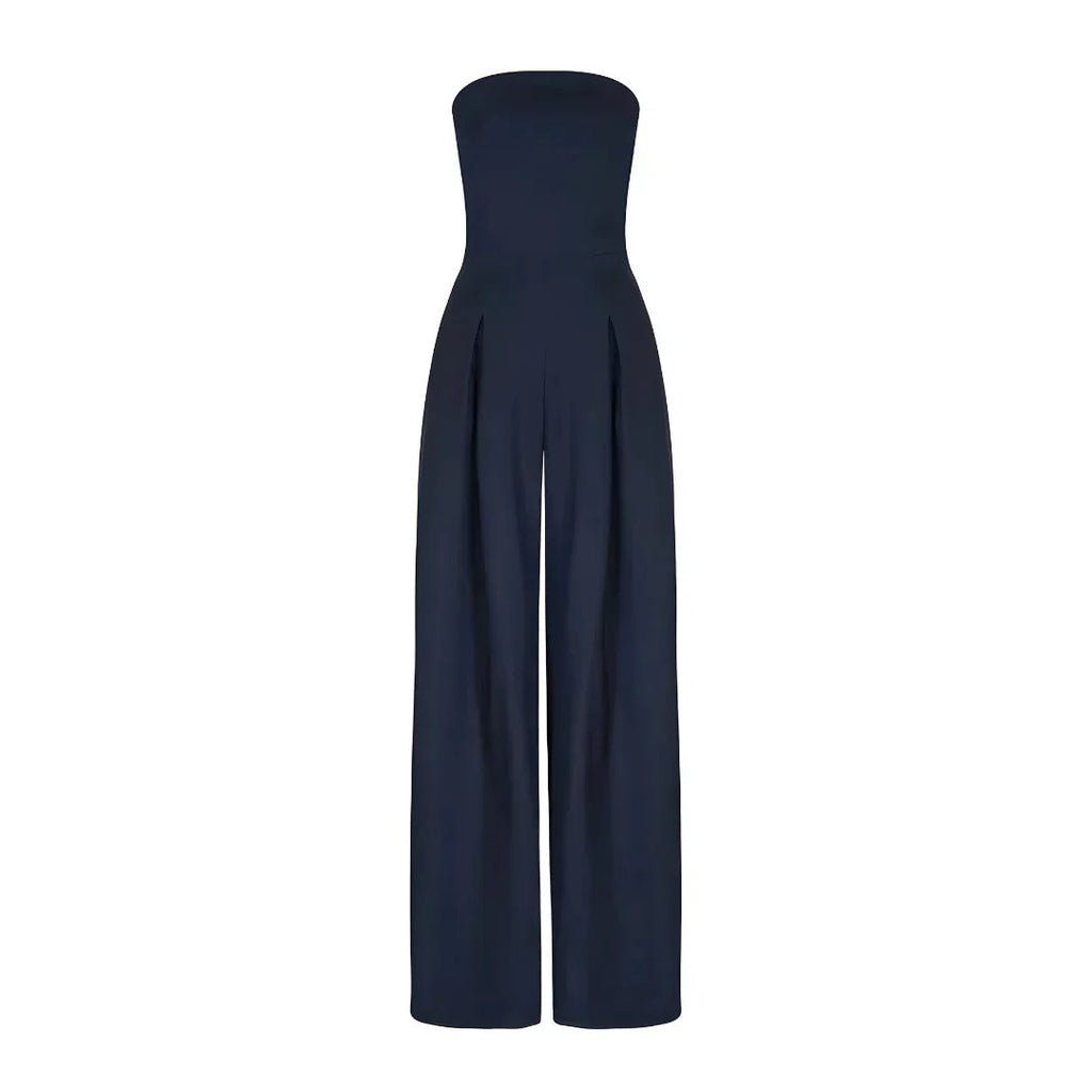 Women’s Tube Jumpsuit with Waist Sculpting Corset Effect – Elegant Slim Fit