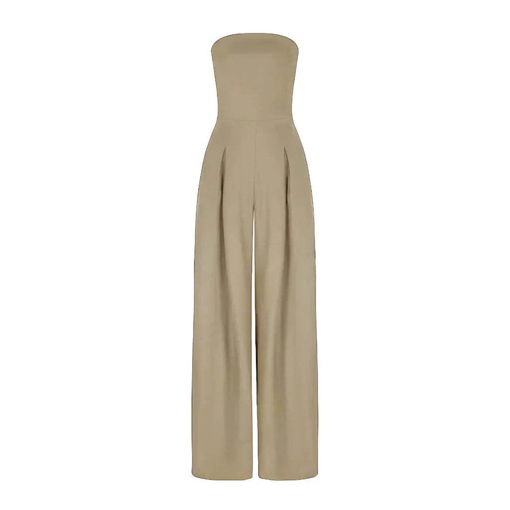 Women’s Tube Jumpsuit with Waist Sculpting Corset Effect – Elegant Slim Fit
