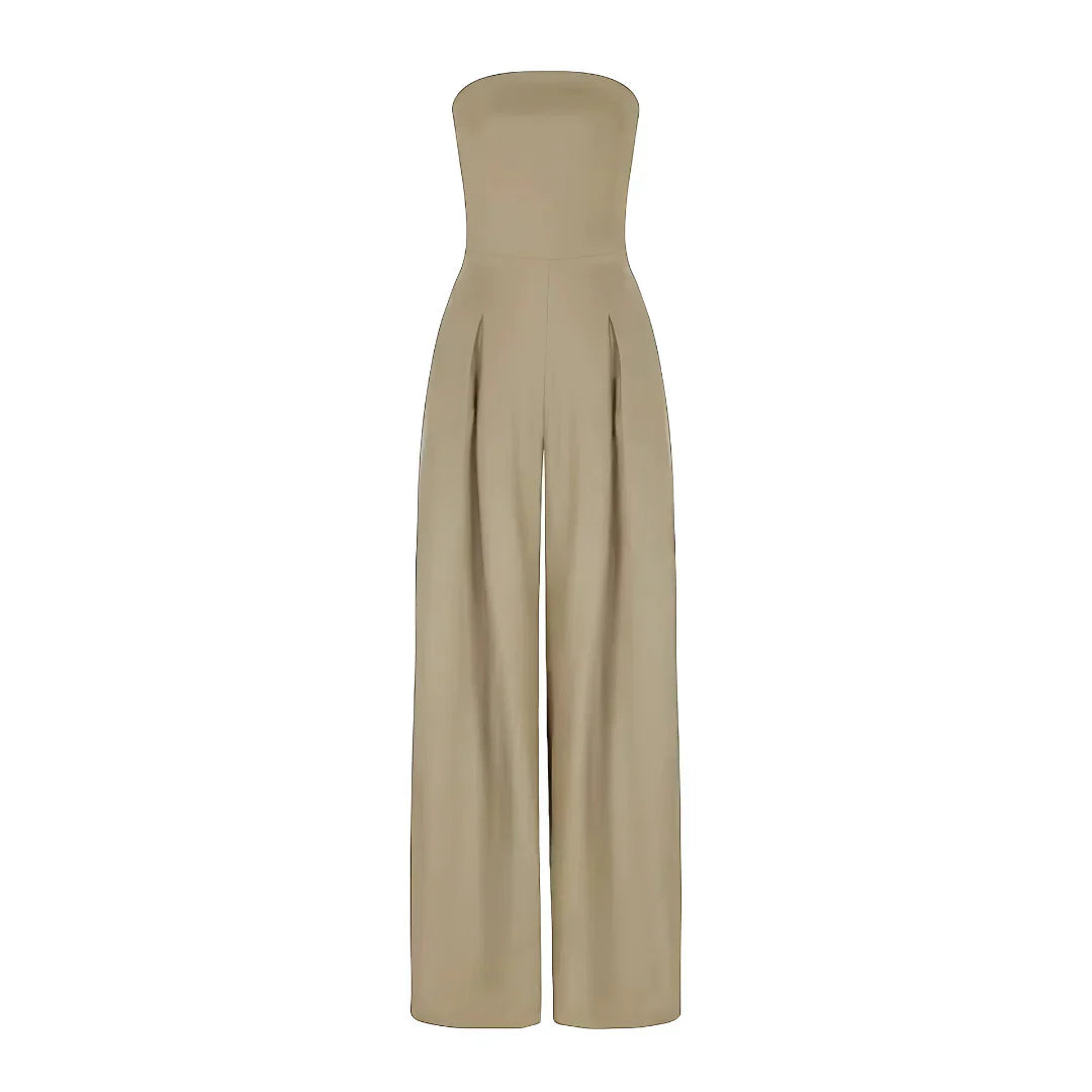 Women’s Tube Jumpsuit with Waist Sculpting Corset Effect – Elegant Slim Fit