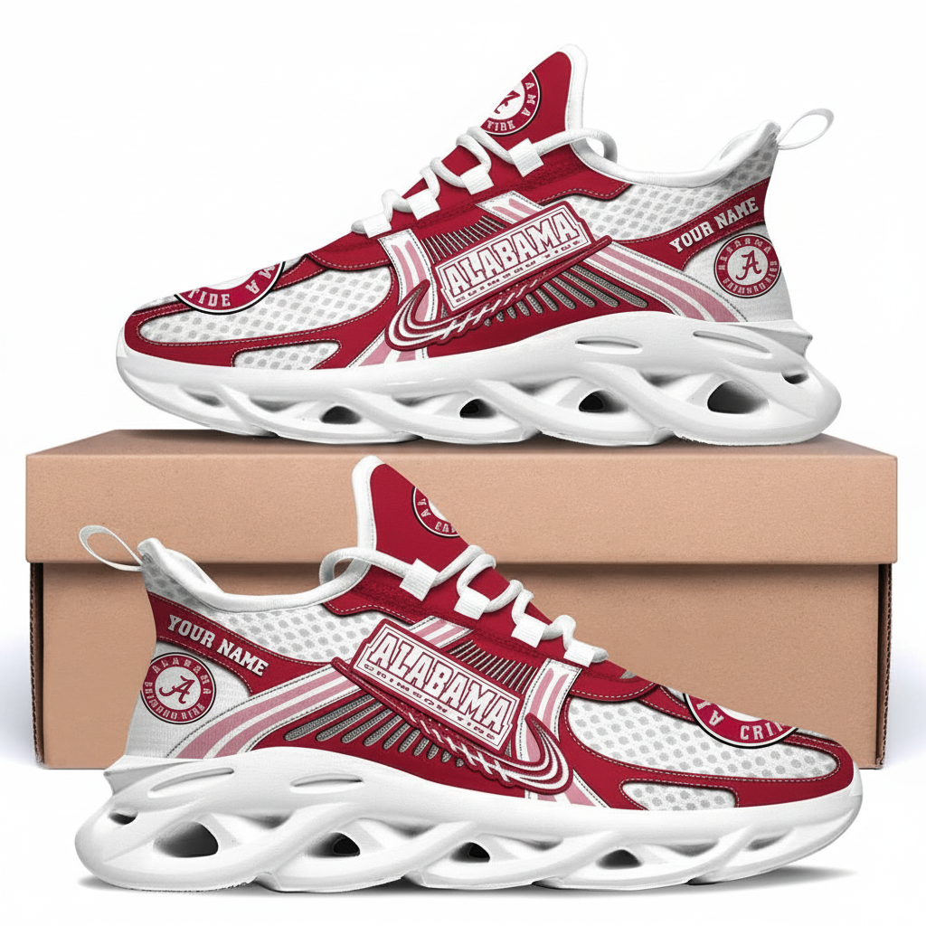 Alabama Crimson Tide Custom Name Clunky Sneaker Max Soul Shoes