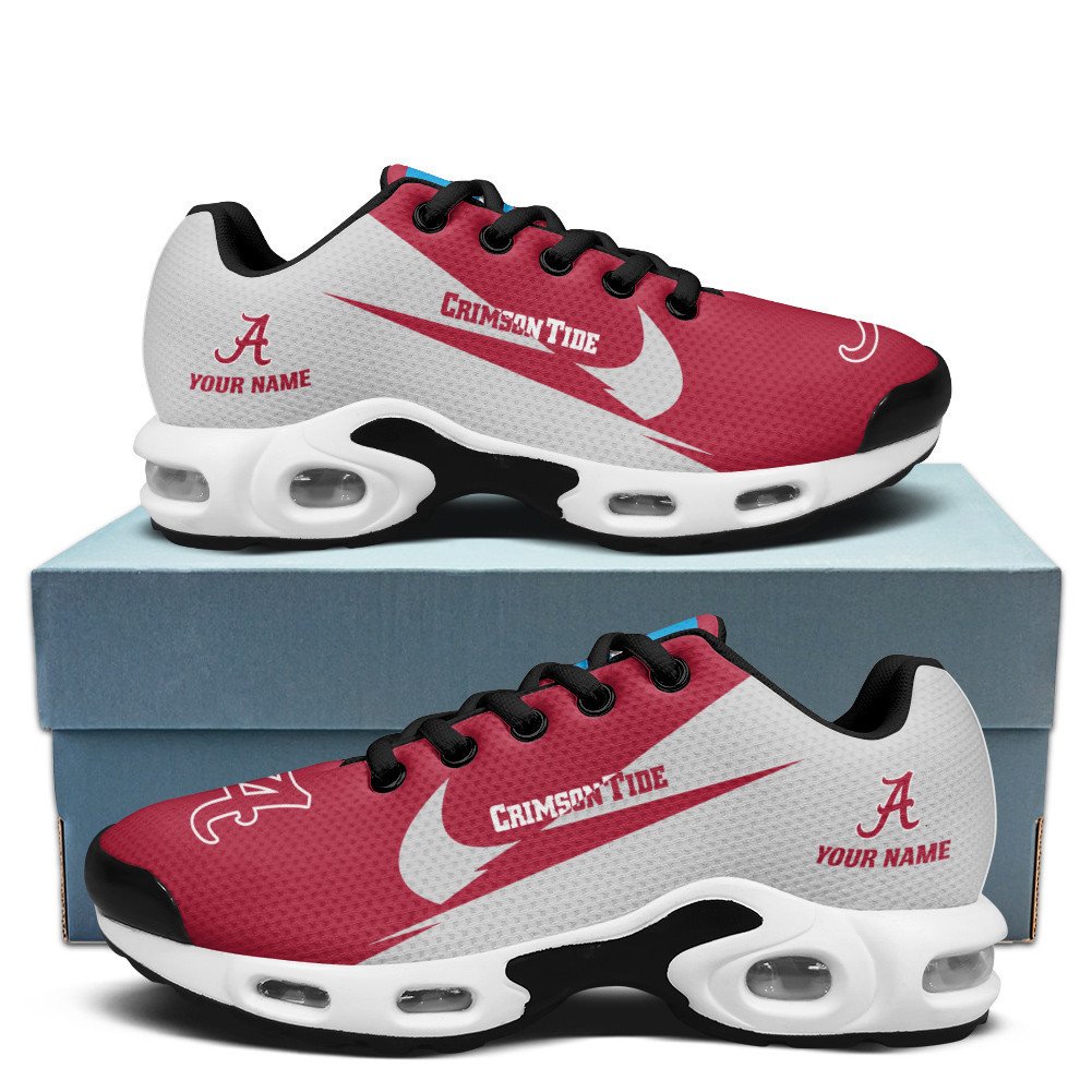 Alabama Crimson Tide Personalized Name Team Logo Wings Of God Pattern Shoes Air Cushion Sneakers