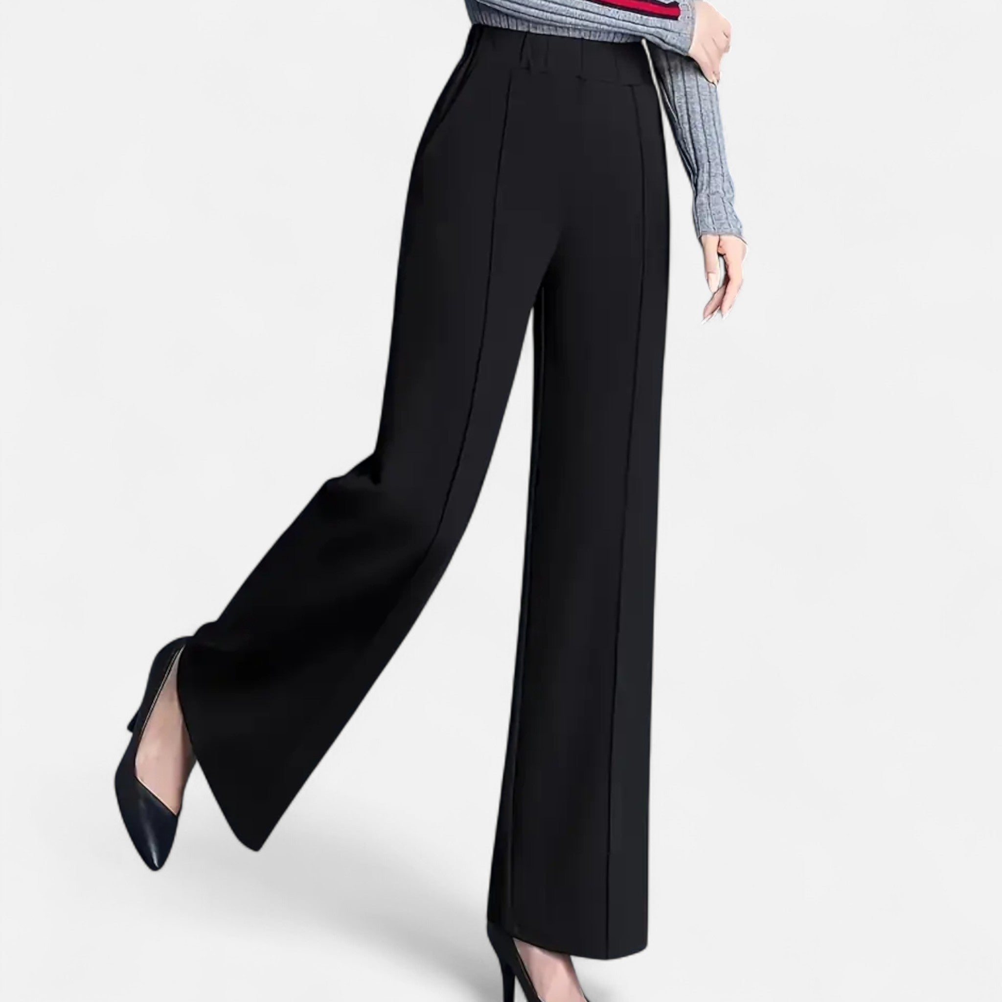 Valmonti | Women's High-Waisted Wide-Leg Pants
